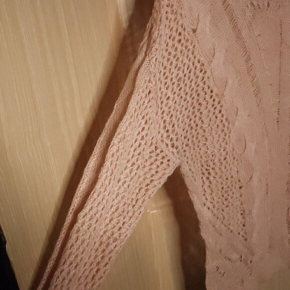 Divided Womens Pink Open Knit Sweater Large - Picture 3 of 6